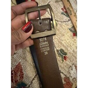 VTG 9278 Men's Size 38 Salvatori Firenze Brown Cowhide Leather Belt Reversible